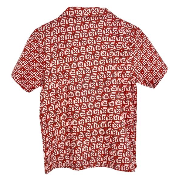 NEW NWT Ben Sherman LINEN BLEND BOYS Sz XL 18 Orange Shirt Top Beach Tropical - Picture 9 of 9